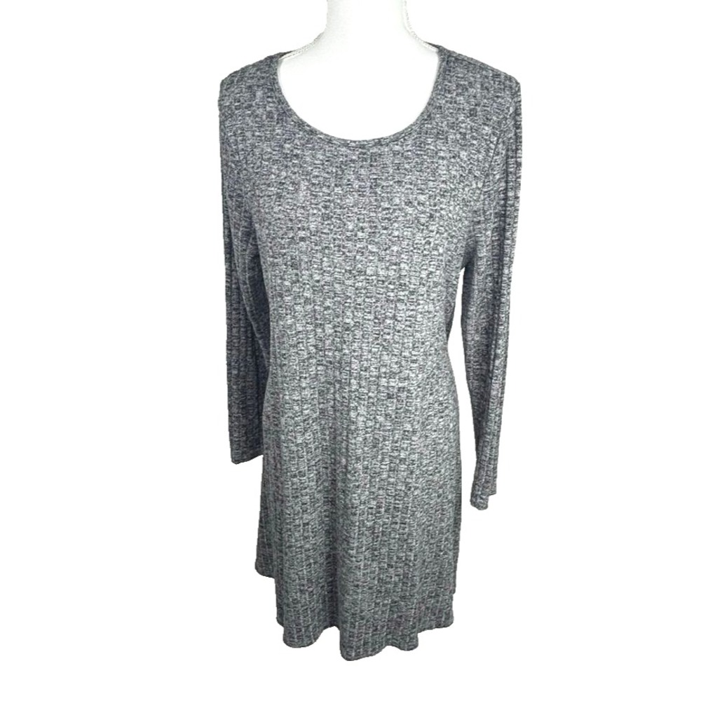 Derek Heart Sweater Dress‎ Gray Ribbed Long Sleeve Soft Knit Cozy Casual 2x